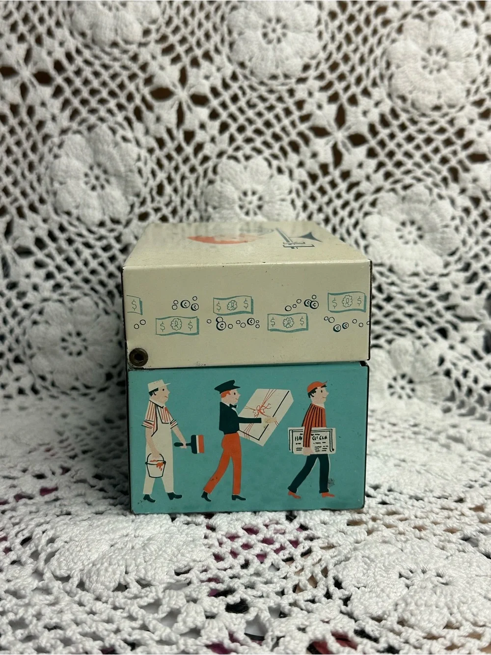 RARE 1950s Stylecraft of Baltimore “Budget Balancer” Metal Tin Box, MCM, retro